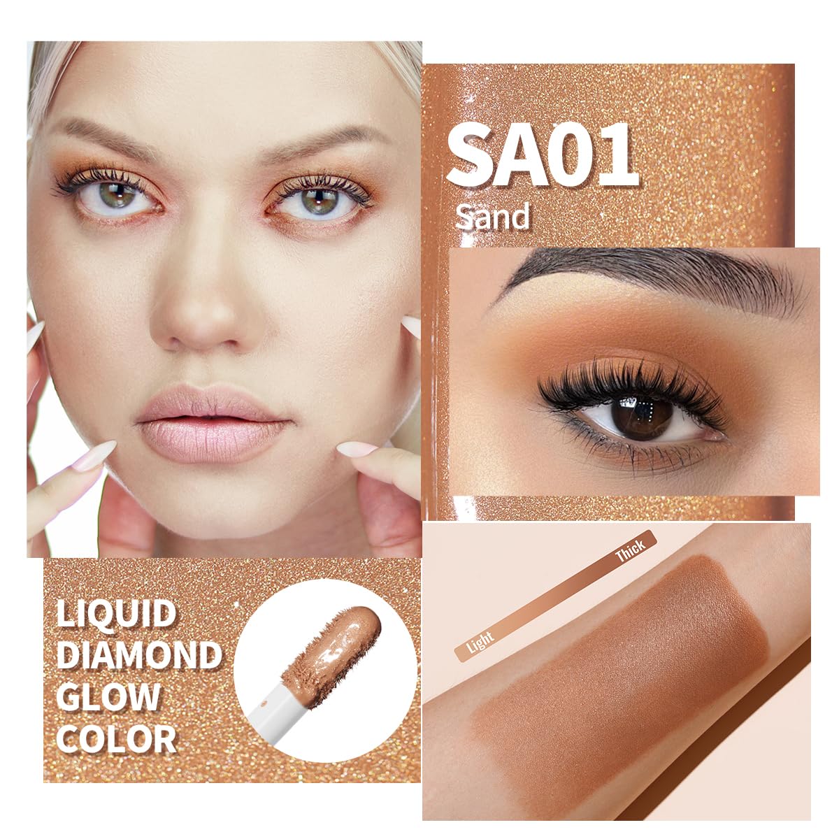 Oulac Matte Liquid Eyeshadow Duo Base & Bronze Buildable Vegan 10ml - Image 2