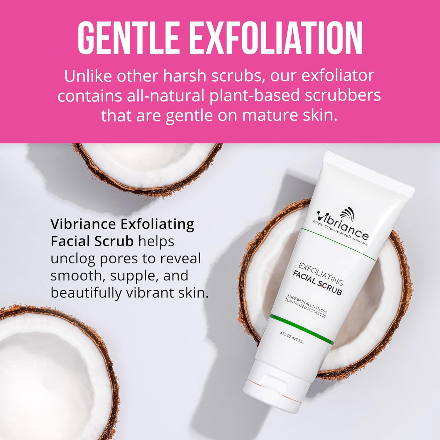 Vibriance Ultra-Gentle 4 fl oz Face Scrub Exfoliating Wash Natural Ingredients All Skin Types - Image 5