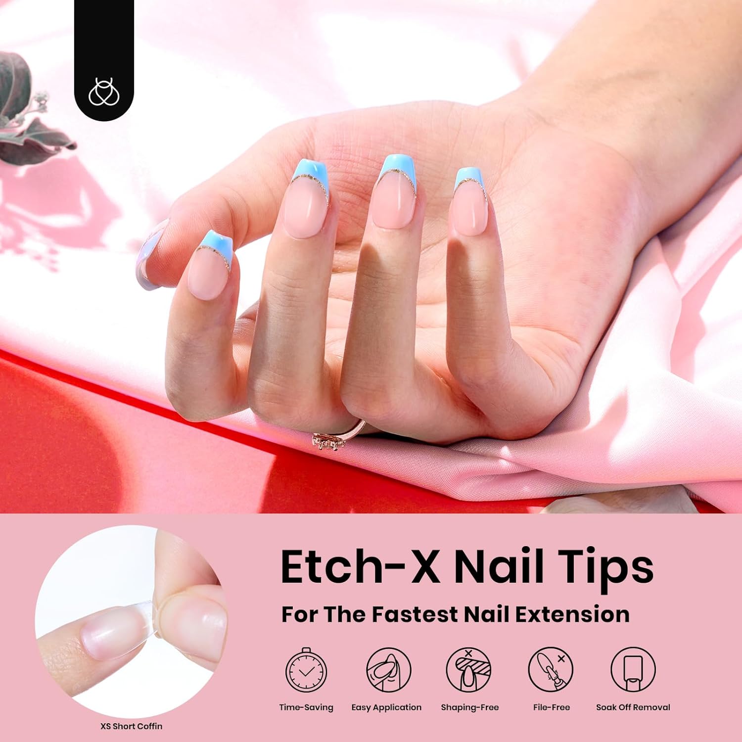Beetles 576pcs Extra Short Coffin Gel Nail Tips Set in 12 Sizes for Women - Image 4