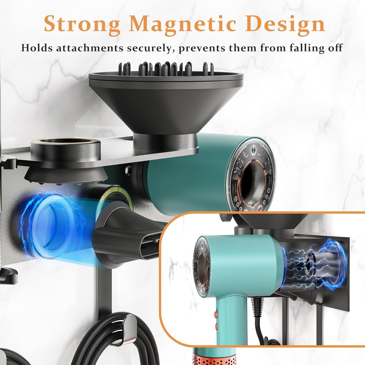 Dyson Supersonic HD16 Airwrap Wall Mount Hair Dryer Holder Metal Organizer Stand - Image 4