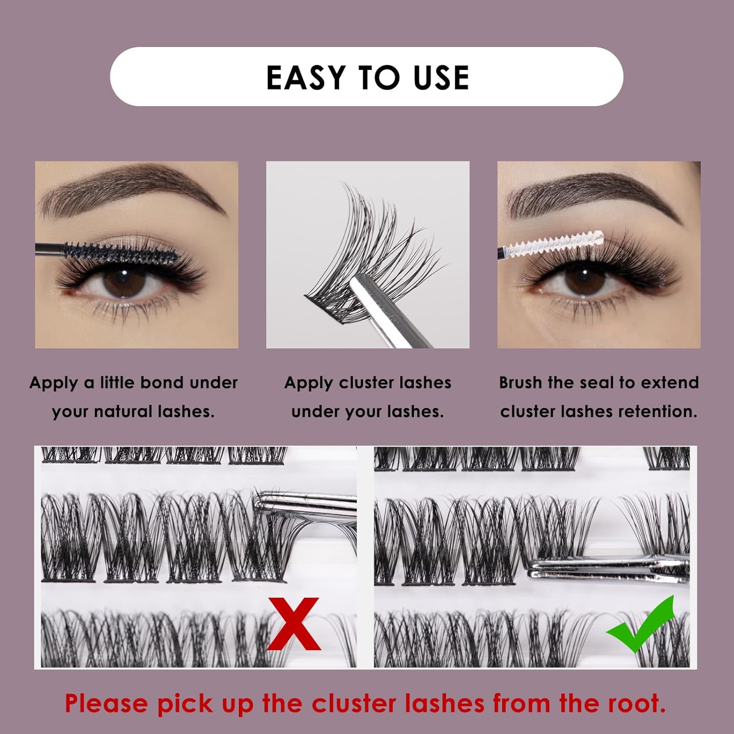 Individual Cluster Lashes Kit 120 Count 10-16mm C/D Curl with Applicator Bond Seal - Image 10
