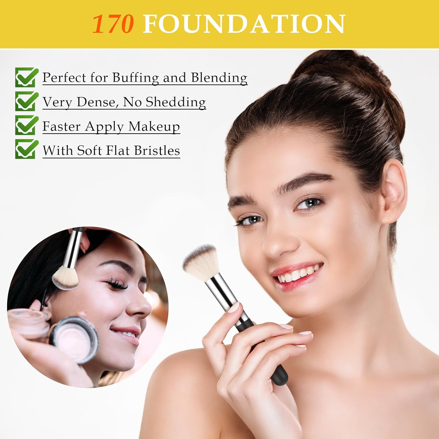 3-Piece Makeup Brush Set for Liquid Cream Foundation Concealer Blusher Application - Image 3