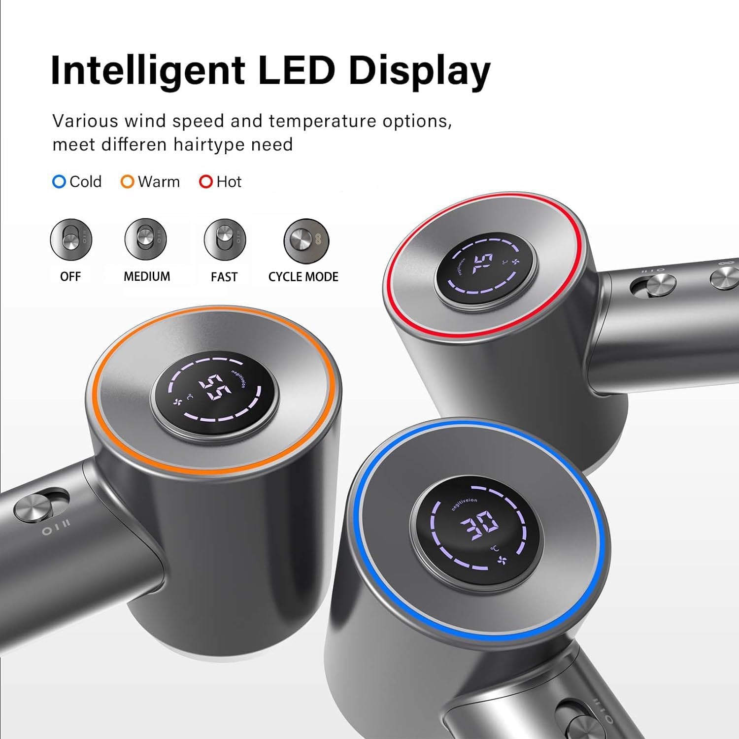 Professional Ionic Hair Dryer for Women High Speed Low Noise 4 Heat Settings - Image 5