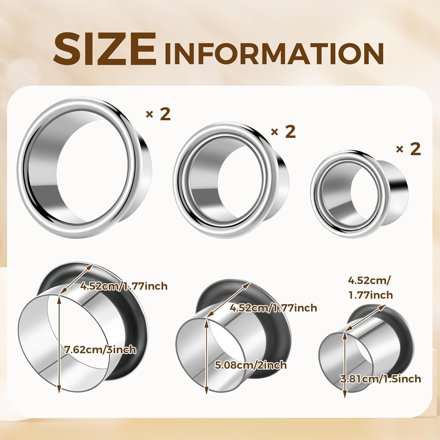 6 Piece Stainless Steel Hair Dryer Holder Set, 3 Assorted Sizes for Salon Station Organizer - Image 2