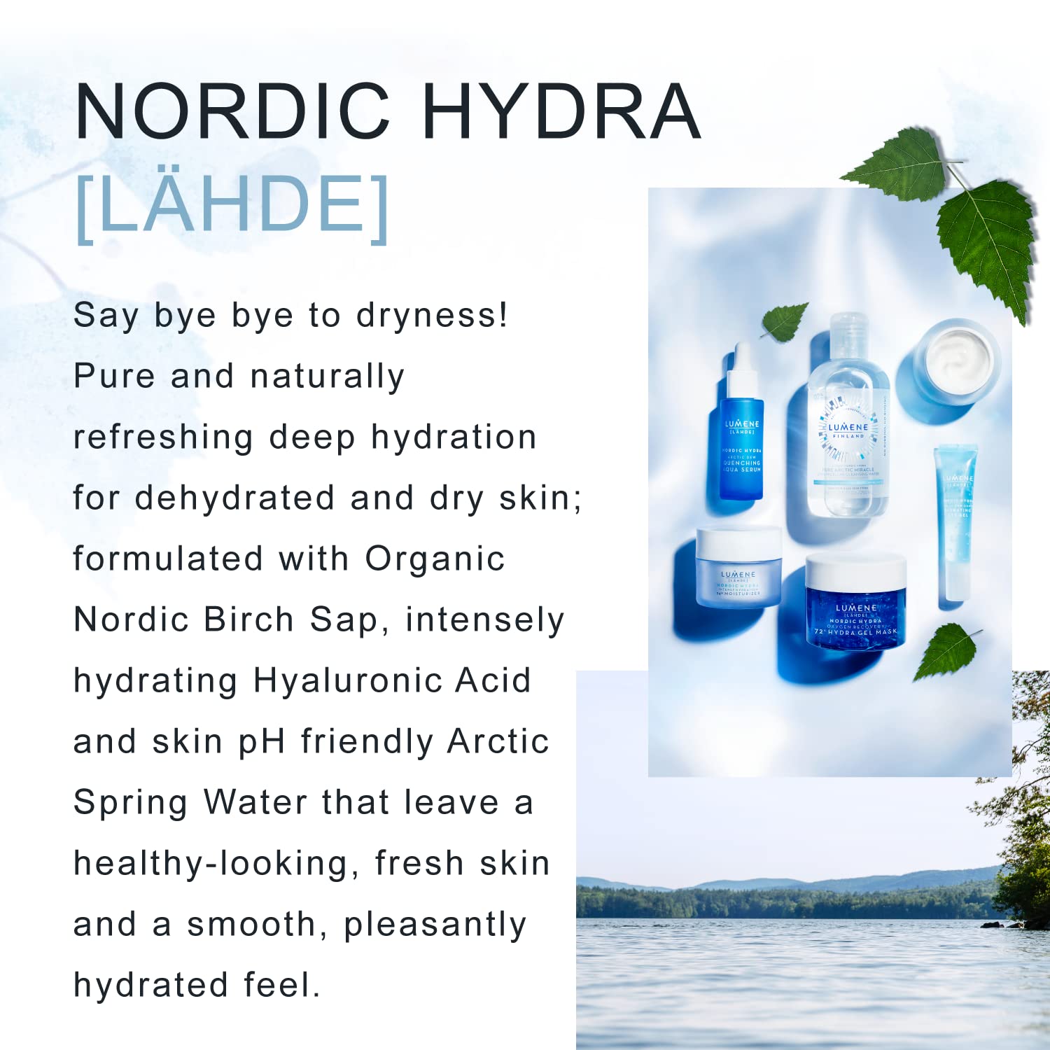 Lumene Nordic Hydra Arctic Dew Face Serum 1 fl oz Hyaluronic Acid Red Algae - Image 5