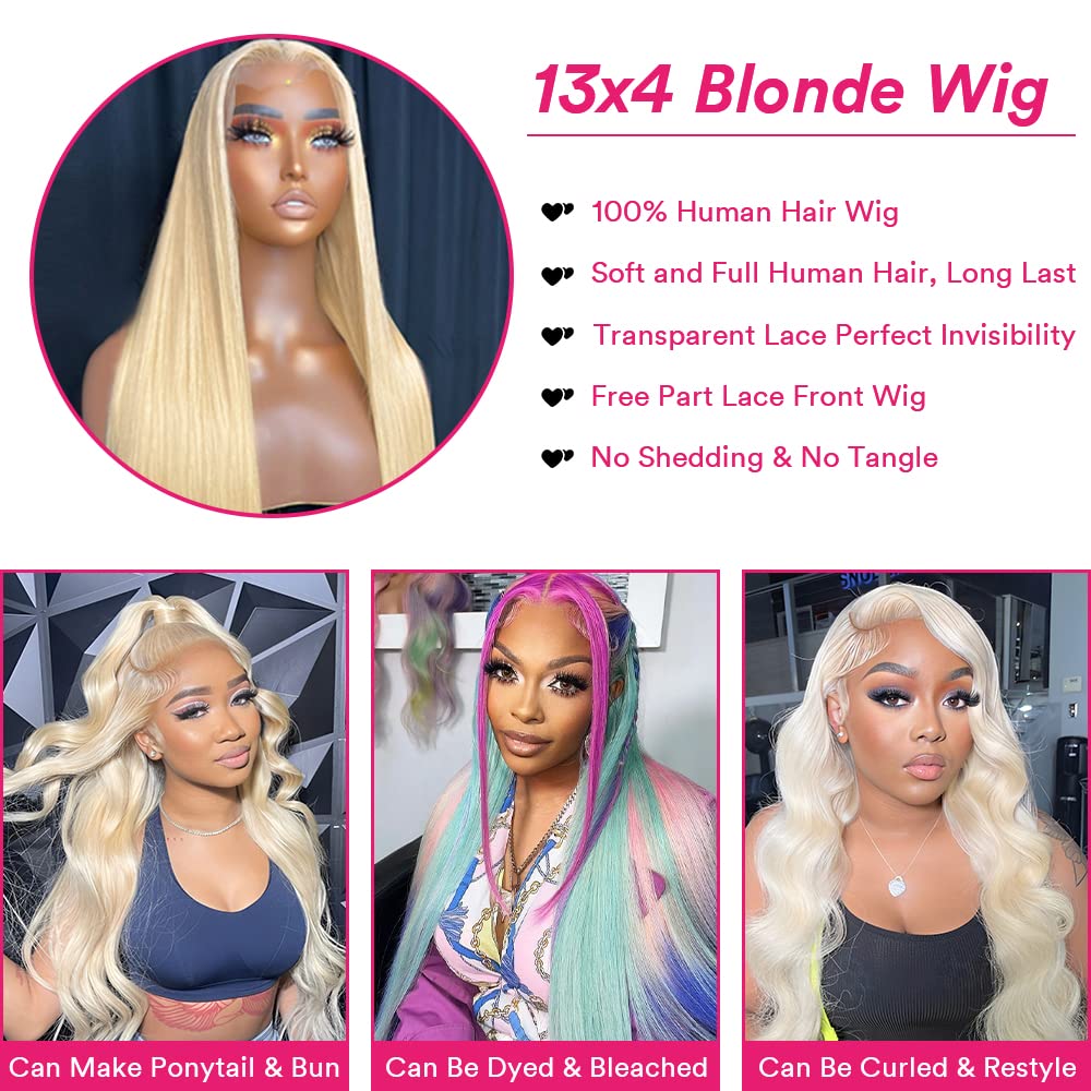 18 Inch 13x4 Blonde 210% Density Glueless Pre Plucked Human Hair Lace Front Wig - Image 6