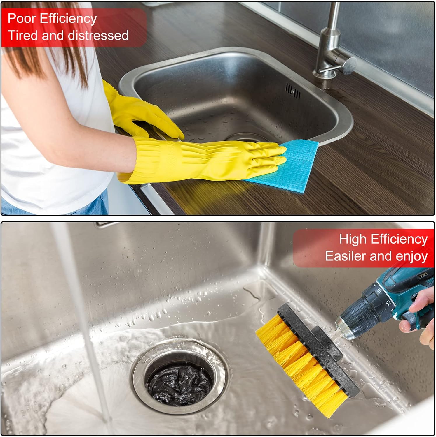 RemeRry 6-Piece Drill Brush Attachment Cleaning Kit for Bathroom, Kitchen, and Auto Use - Image 5