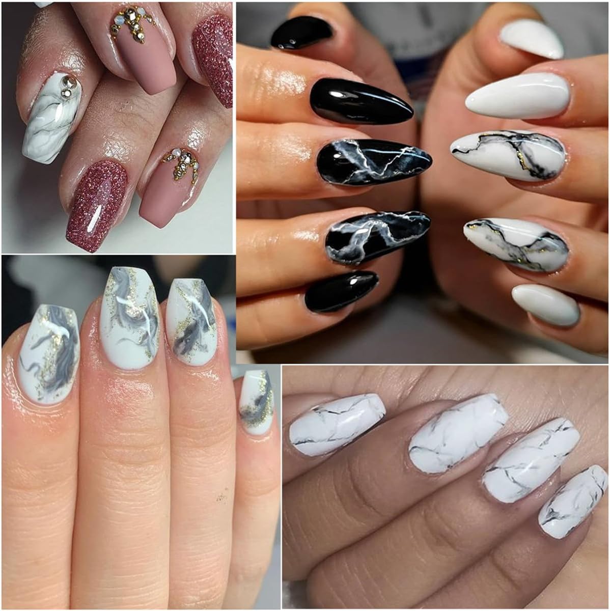 Marble Wave Nail Art Stickers 12 Sheets Spring DIY Manicure Decals - Image 6