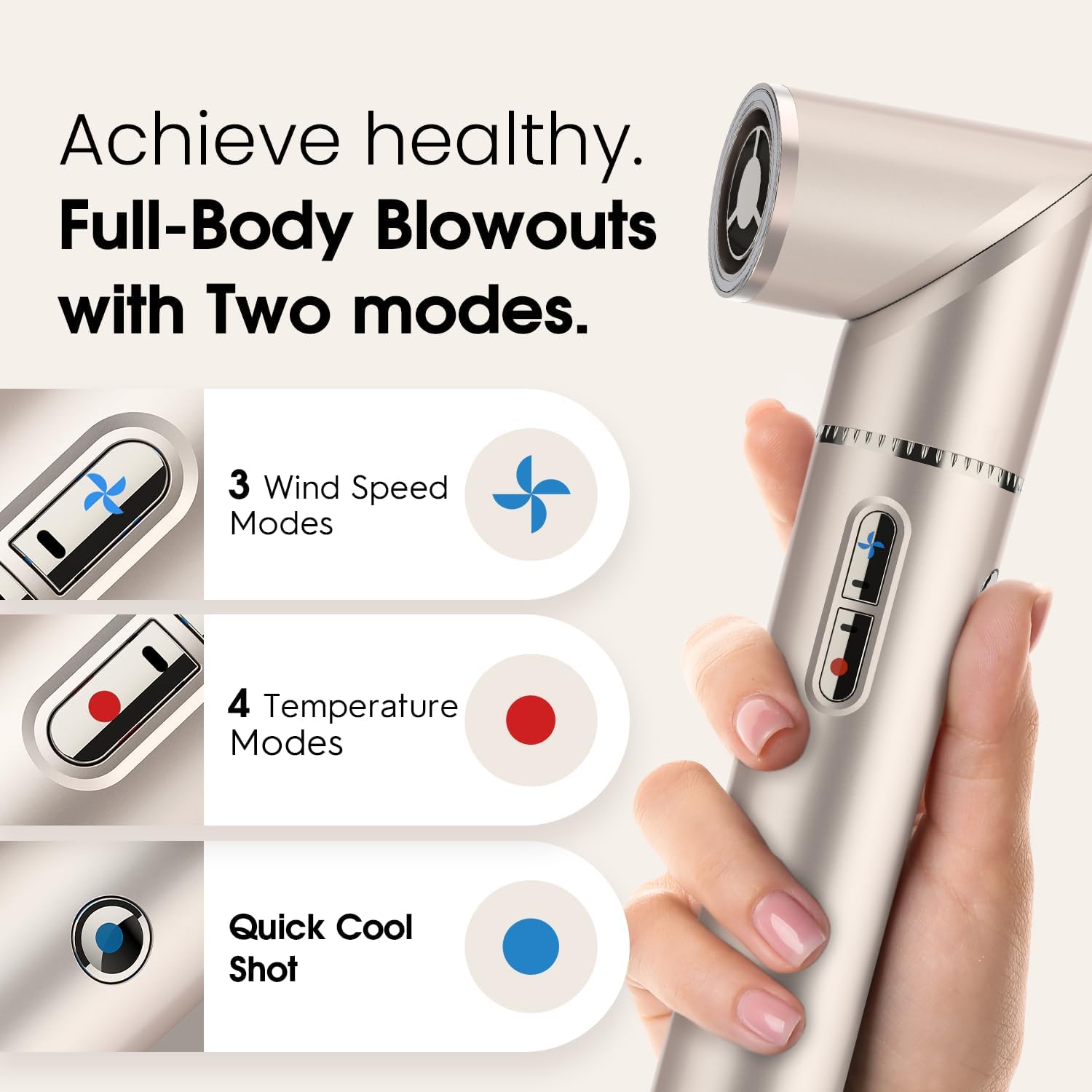 1400W 2-Inch Round Hair Dryer Brush for Quick Blowouts and Professional Styling - Image 5
