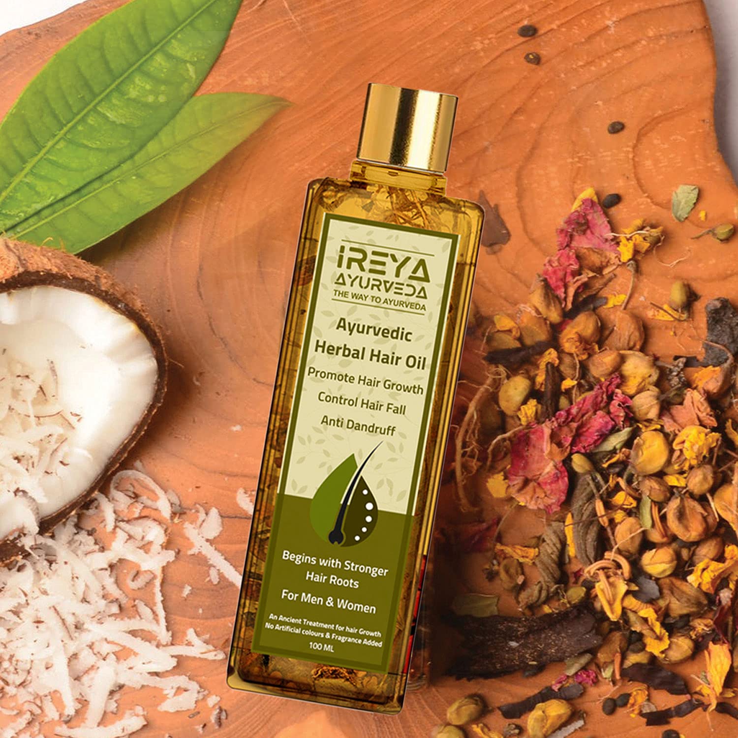 100ml Ayurvedic Herbal Hair Oil with Raw Herbs for Growth and Dandruff Control - Image 7