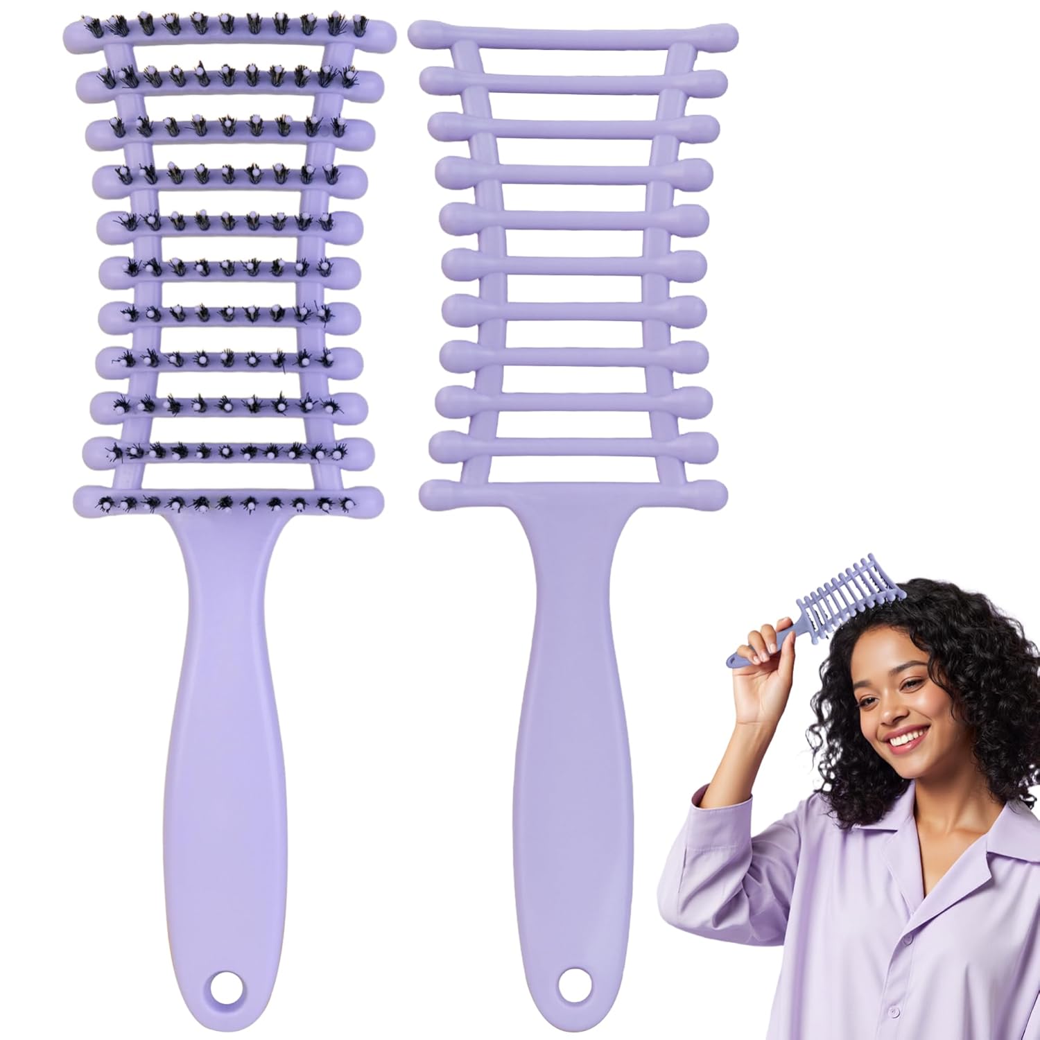 Rena Chris Curly Hair Brush: Curl Defining Hairbrush,Vented Define Styling Comb,Dry Wet Curls Combing Shaping Detangling Brushes,for Women and Men