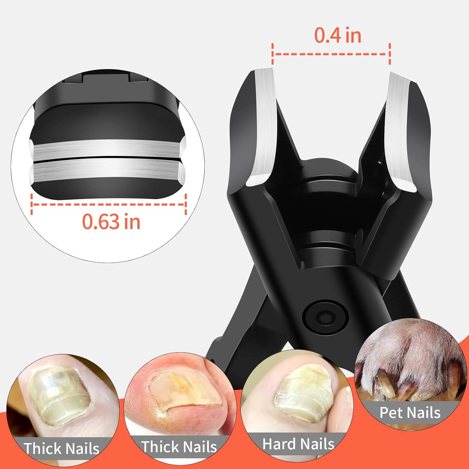 Long Handle Nail Clipper Set for Men & Women Wide Jaw Design 5.5 Inch - Image 4