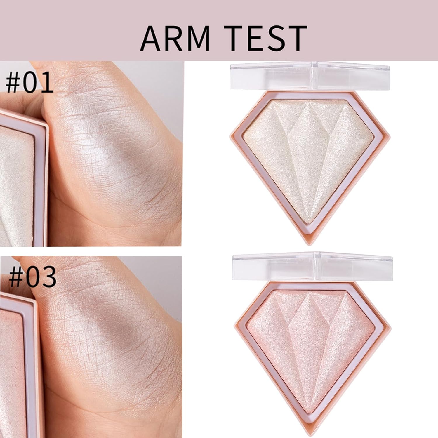 MEICOLY Pearl White Baked Highlighter Palette Natural Shimmer Face Luminizer 10g - Image 5