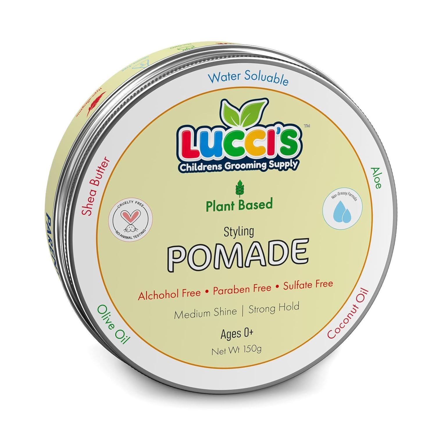 Baby Hair Gel – 5oz Plant-Based Styling Hair Pomade for Infants – No Parabens or Sulphates – Medium Shine and Strong Hold Hair Paste for Kids