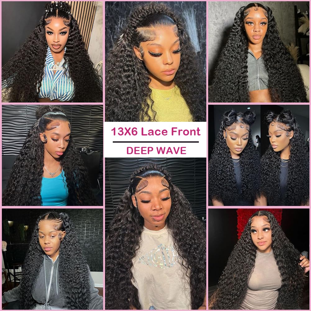 Deep Wave 28 Inch 250% Density HD Lace Front Wig Pre Plucked - Image 6