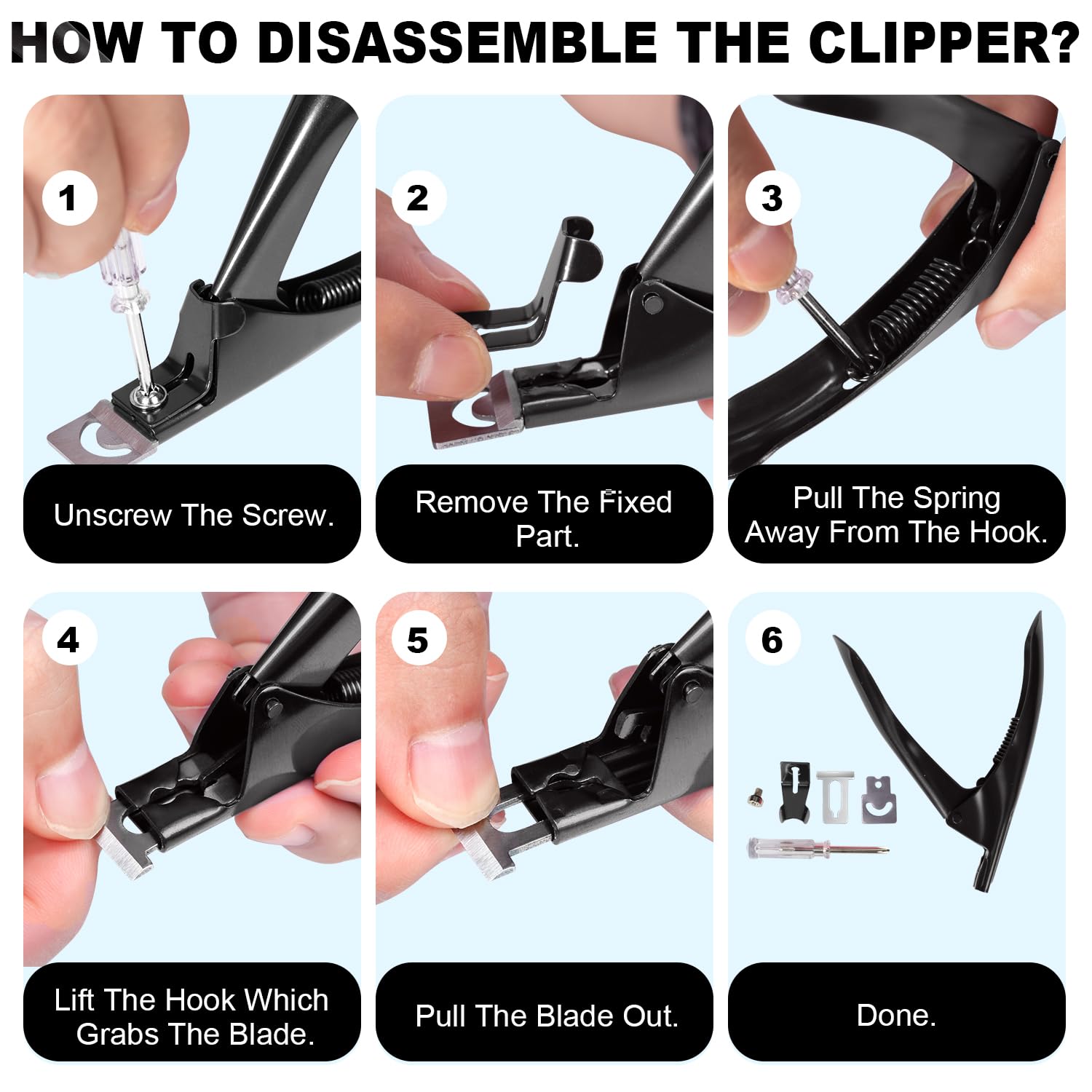 Black Premium Adjustable Nail Clippers with Magnetic Sizers for Acrylic Nails, Stainless Steel Trimmer Tool - Image 6