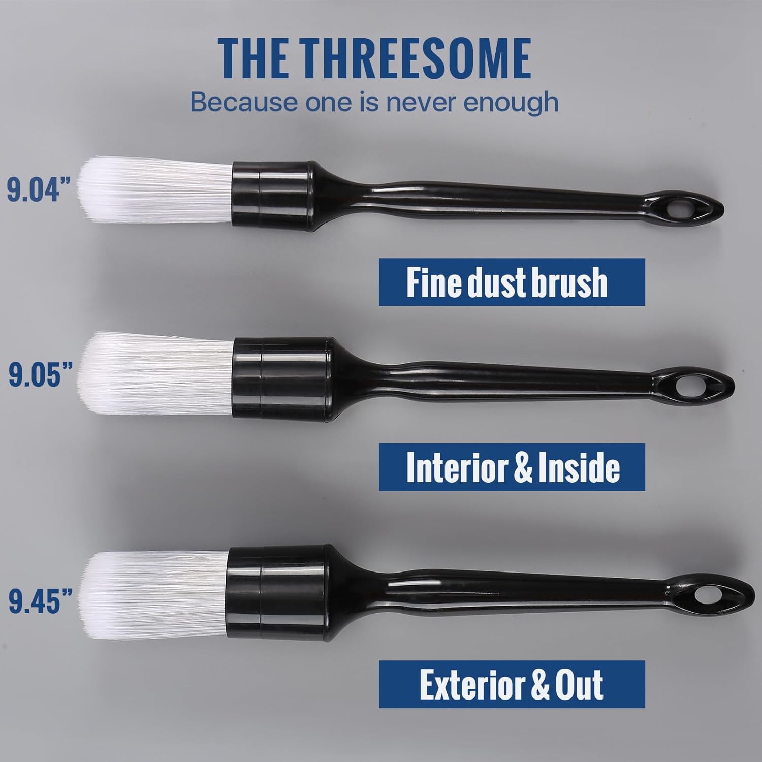 Premium Car Detailing Brush Set with Soft Synthetic Bristles for Exterior Interior Cleaning - Image 2
