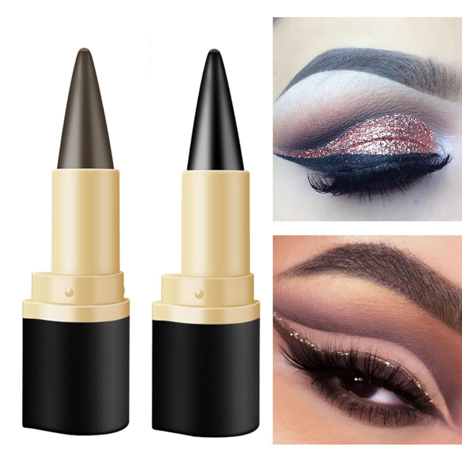 Lucoss Black Gel Eyeliner Pencil - Waterproof and Smudge Proof Face Paint Stick for Women, 0.3 oz - Image 2