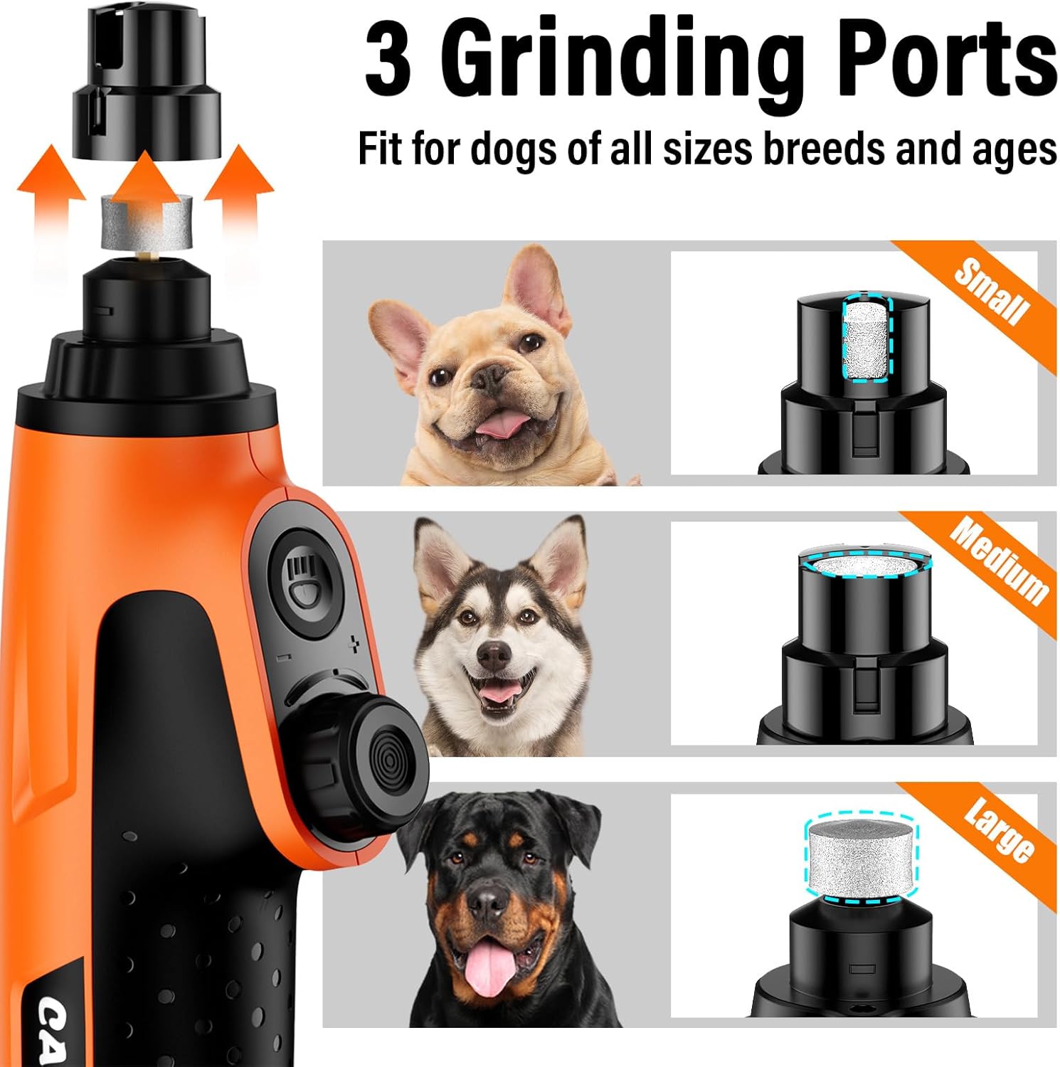 Casfuy Smart 6-Speed Dog Nail Grinder with Enhanced 50% More Power and LED Lights for All Pets - Image 8