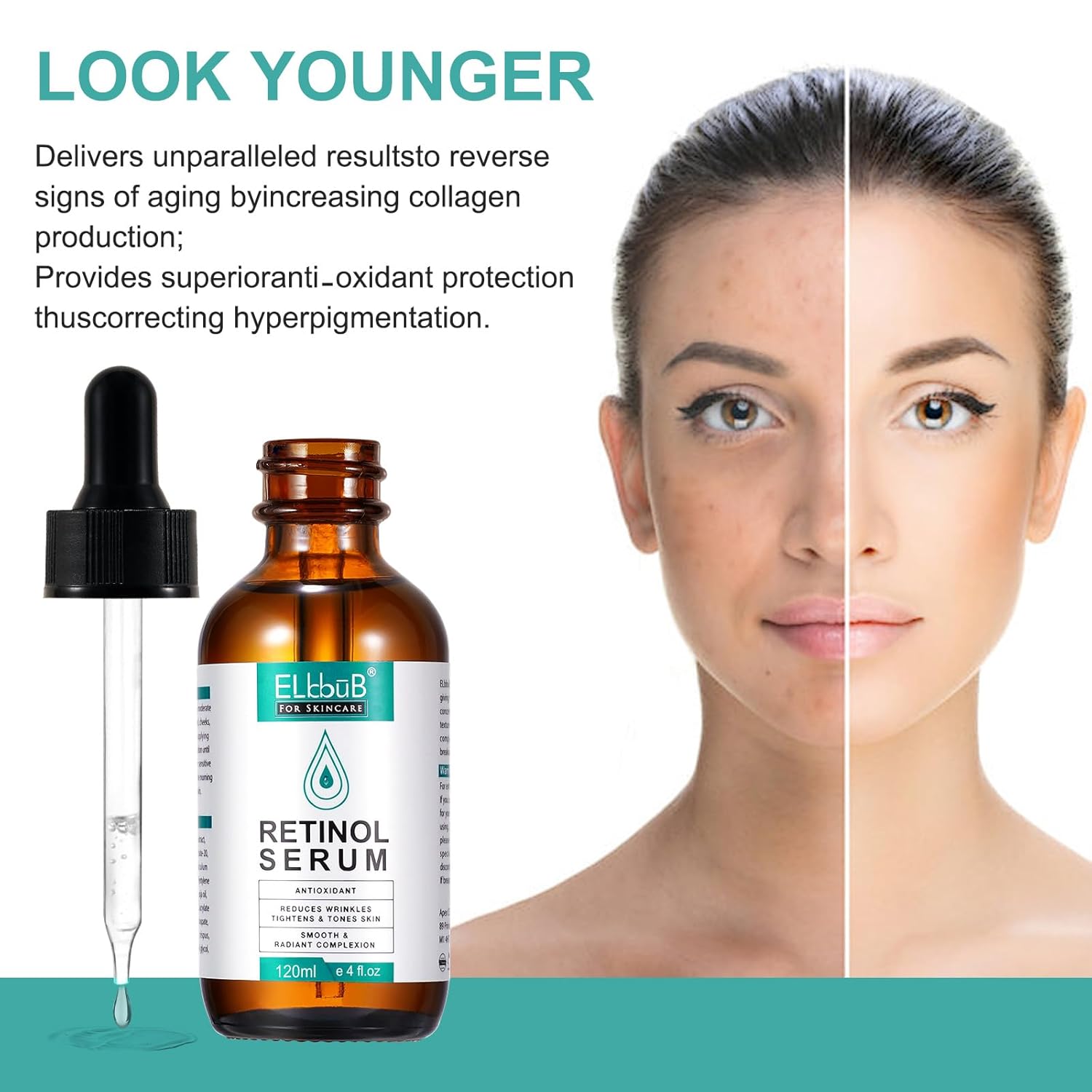 Retinol Anti-Aging Serum with Hyaluronic Acid, Vitamin E, Aloe - 1 oz - Image 7