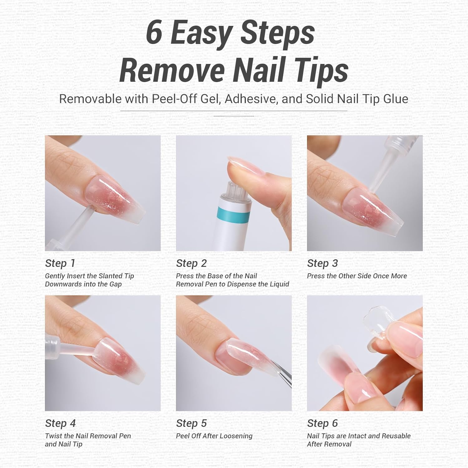 TAYE 3 Pcs Nail Glue Remover Pen Set, Easy Click Design, Alcohol Free, 3ml - Image 7
