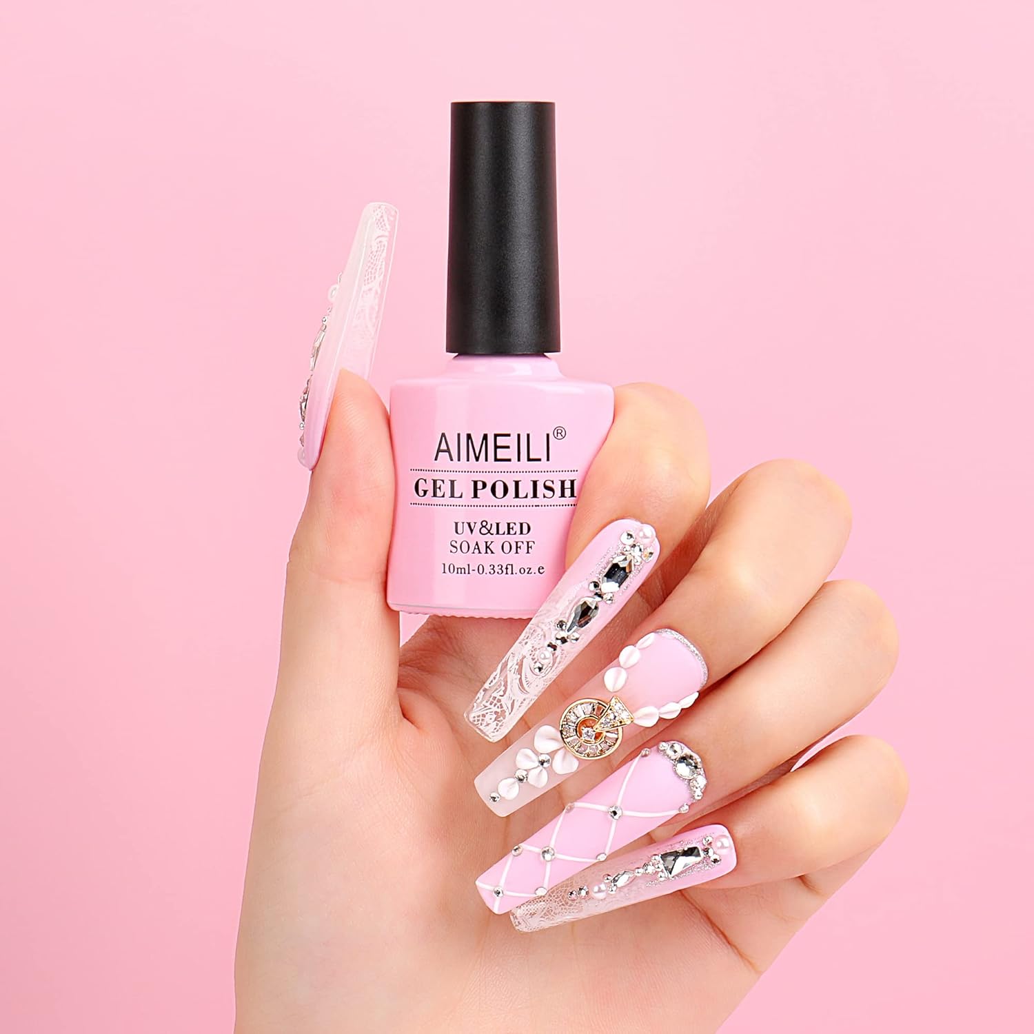 AIMEILI 6pcs Nude Pink Gel Nail Polish Set, 10ml Each, All Seasons Collection - Image 6