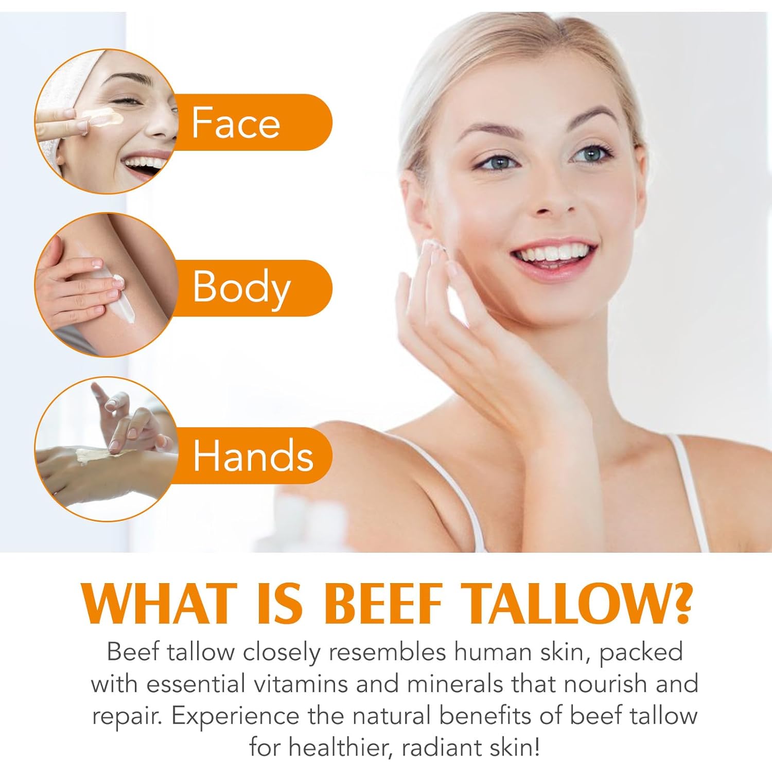Pure Organic Beef Tallow Moisturizer Balm for Face and Skin, 4.2 Oz - Image 13