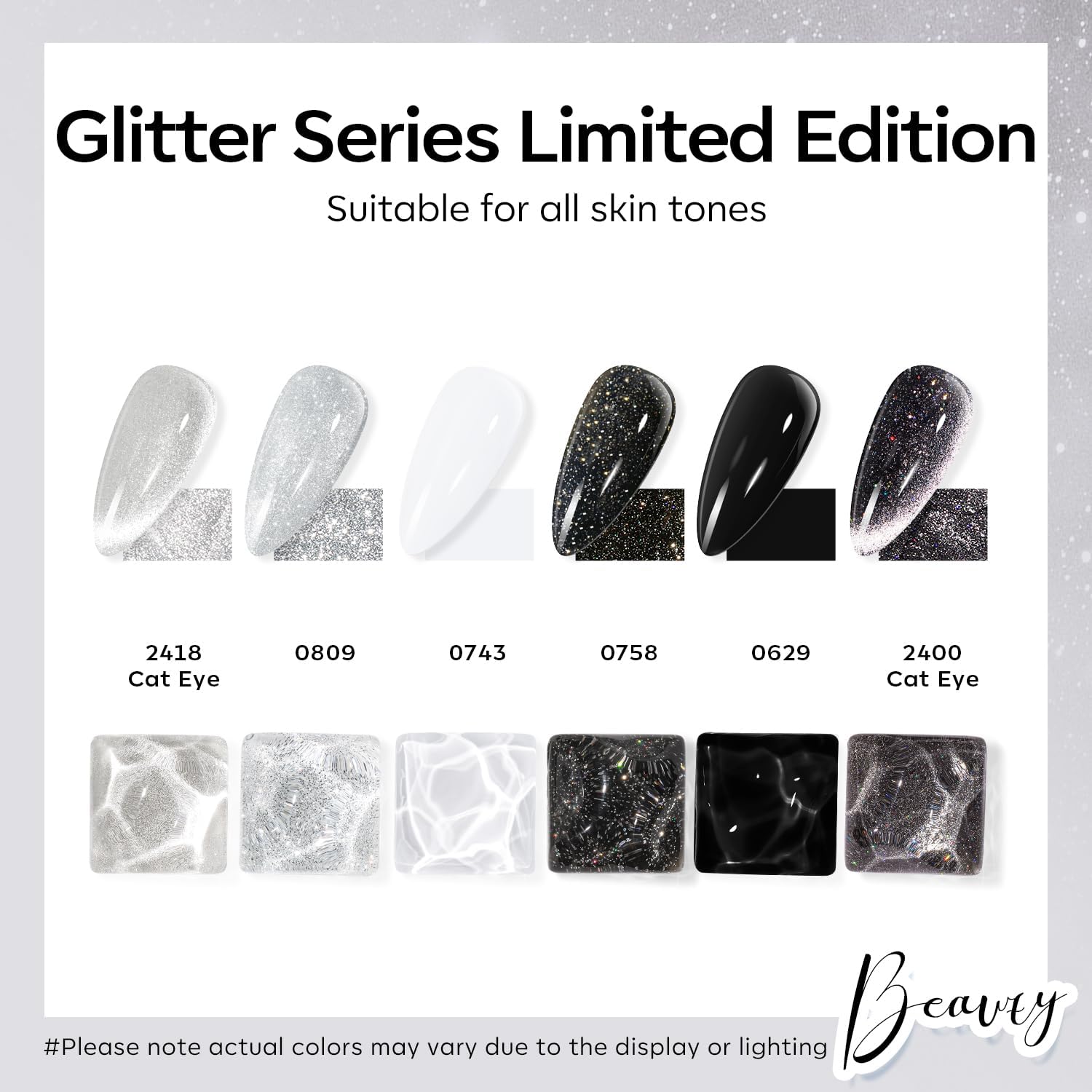 Modelones 6-Color Cat Eye Gel Polish Kit with Glitter and Magnet for Home Salon Use - Image 2