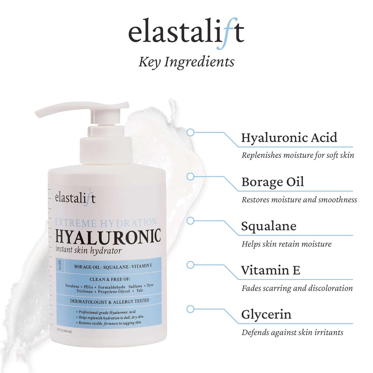Elastalift Hyaluronic Acid Anti-Aging Body Lotion 15 Fl Oz for Mature Skin - Image 2