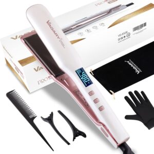 VAGARY Hair Straightener and Curler 2 in 1, Straightening Iron with Anion Hair Care. Flat Iron with Constant Temperature Set Up for All Hair Conditions. Gift for Women