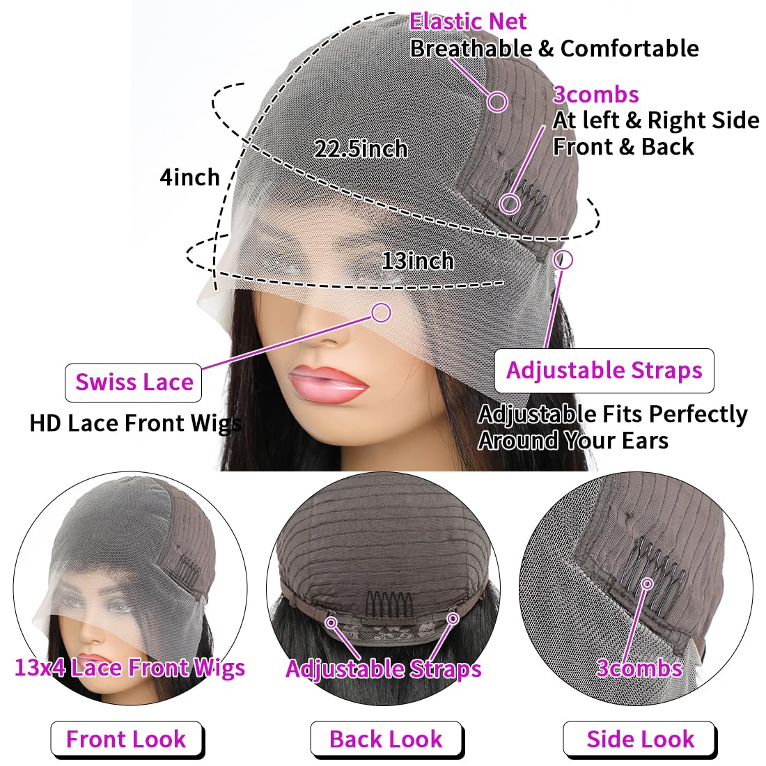 34 Inch Deep Wave HD Lace Front Wig Curly Human Hair Pre-Plucked - Image 6