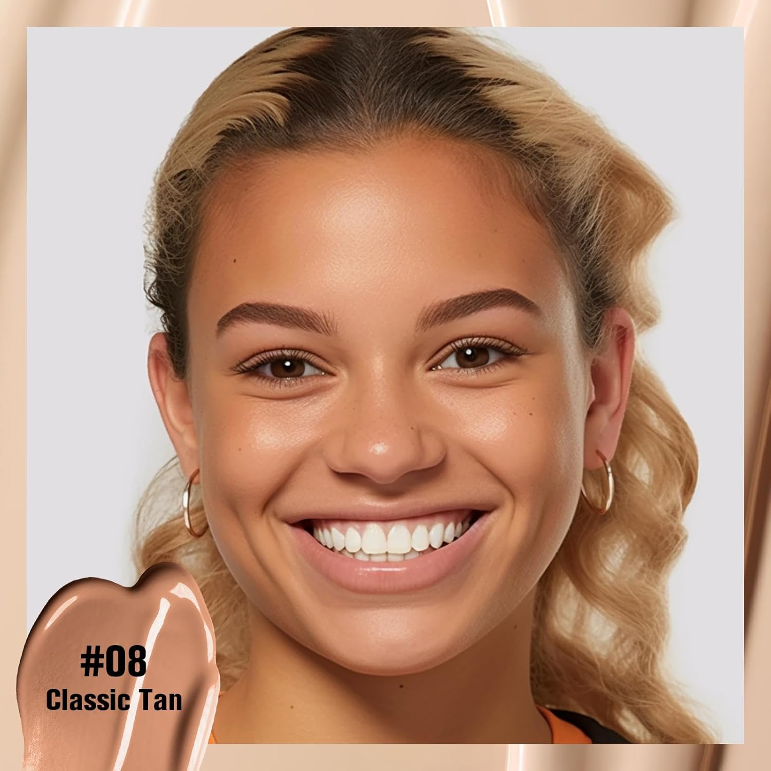 UCANBE Classic Tan Matte Liquid Foundation 1 fl oz with Brush for Mature Skin - Image 2
