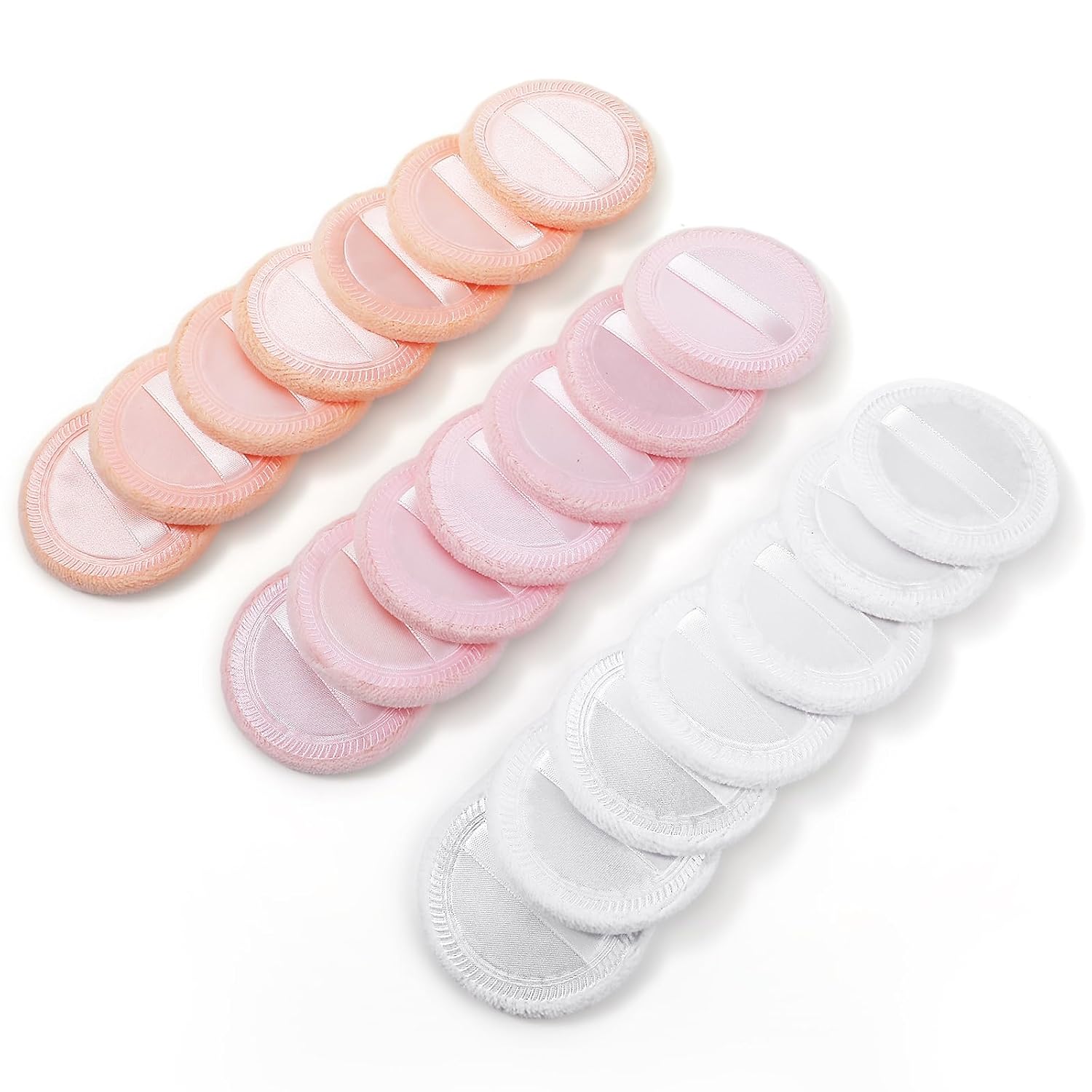 ElevateTech 36 Count Round Makeup Puff Pads with Ribbon for Loose Powder and Foundation - Image 7