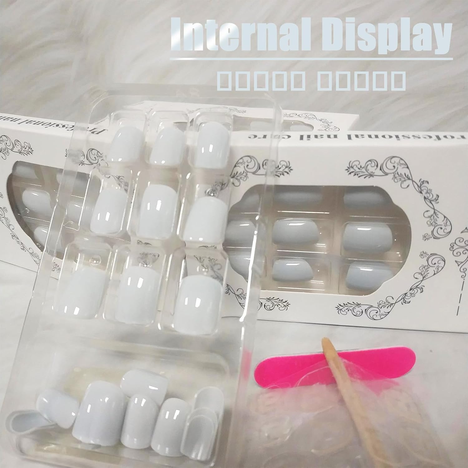 24Pcs Glossy Ash Short Square Press on Nails for Women and Girls, Solid Color Design - Image 9