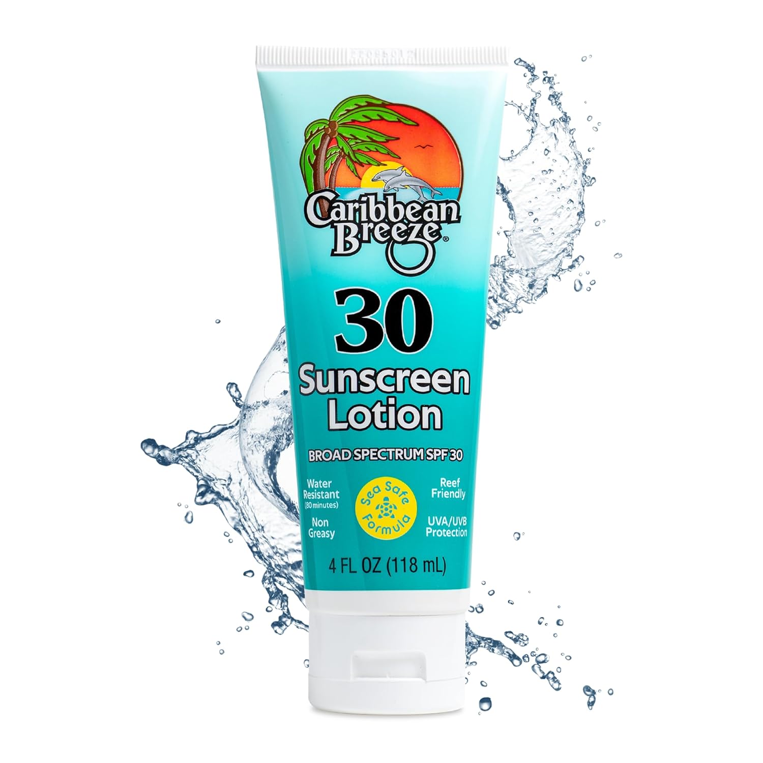Coral Reef Safe Sunscreen SPF 30 Lotion, Mango Lime Scent Sunscreen Reef Safe Sunblock, Water Resistant Up to 80 Minutes, 4 Oz (120 ml)