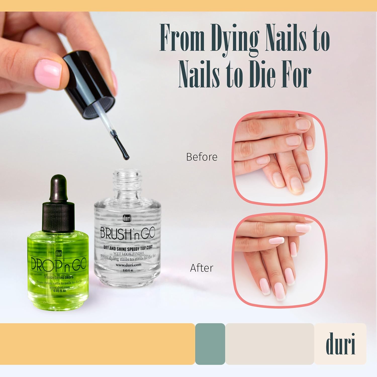 Duri Brush'n Go Dry and Shine Top Coat with Drop'n Go Nail Polish Drying Drops Combo Pack - 2 Piece Set - Image 8