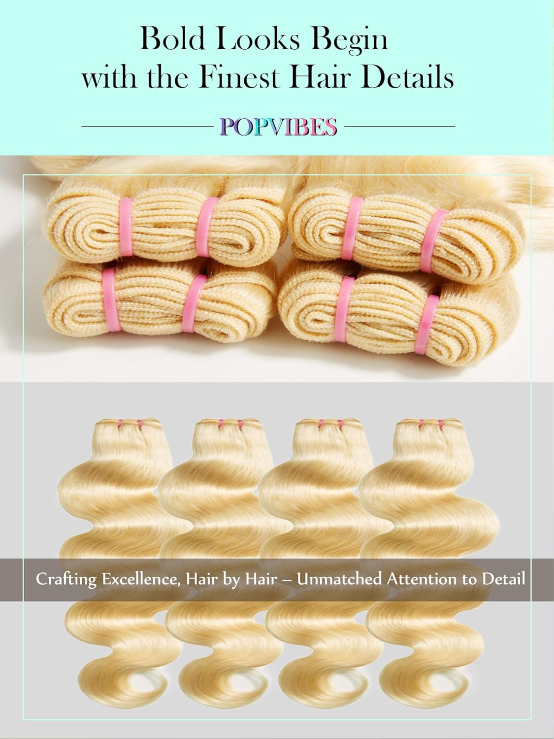 16-22 Inch 4 Bundles Unprocessed Brazilian Body Wave 613 Honey Blonde Human Hair Extensions - Image 6