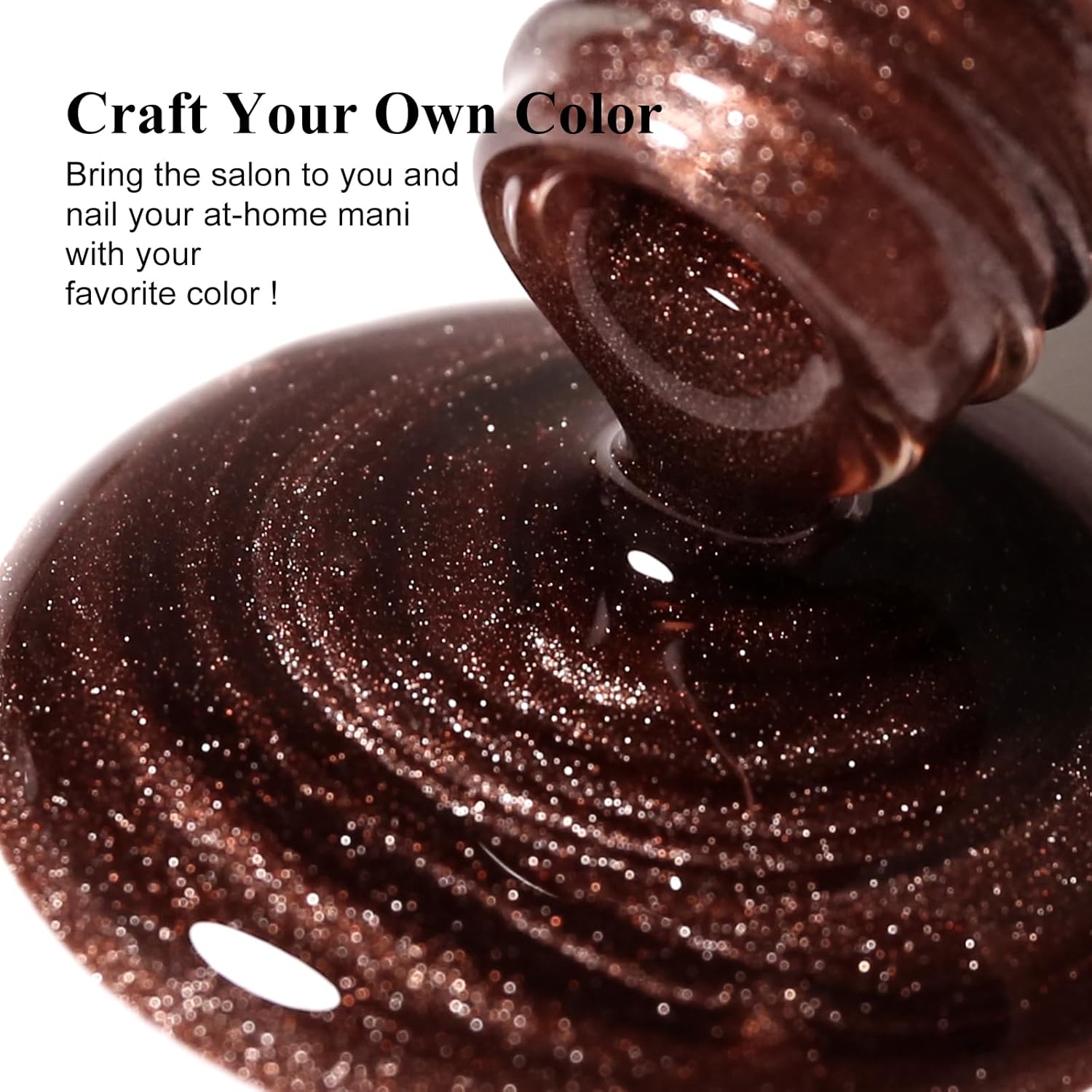 Imtiti 0.5 fl oz Brown Cat Eye Gel Polish Holographic 9D Glitter Magnetic Stick - Image 2