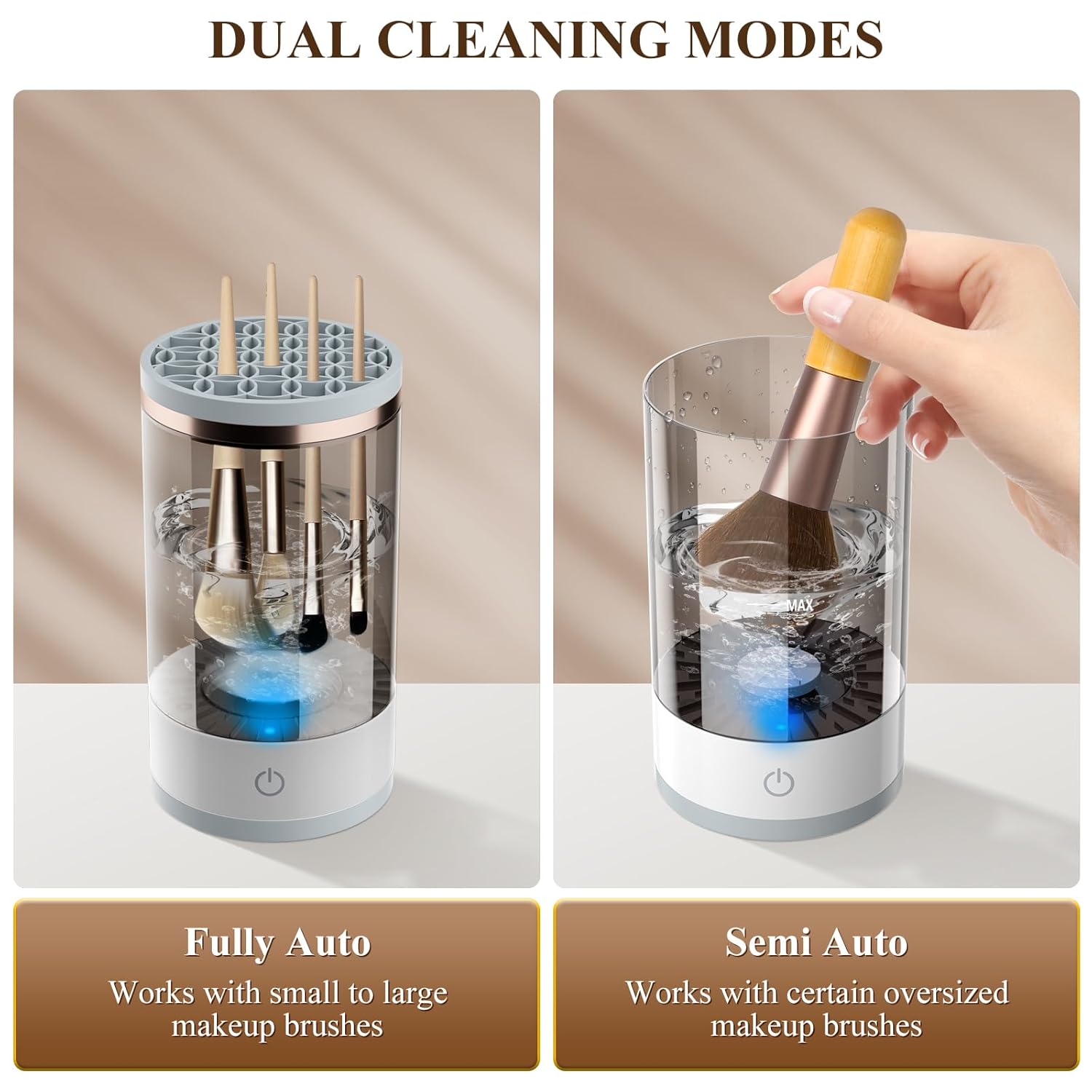 Electric Makeup Brush Cleaner Set Automatic Spin Dryer with Silicone Mat for All Brush Sizes - Image 5