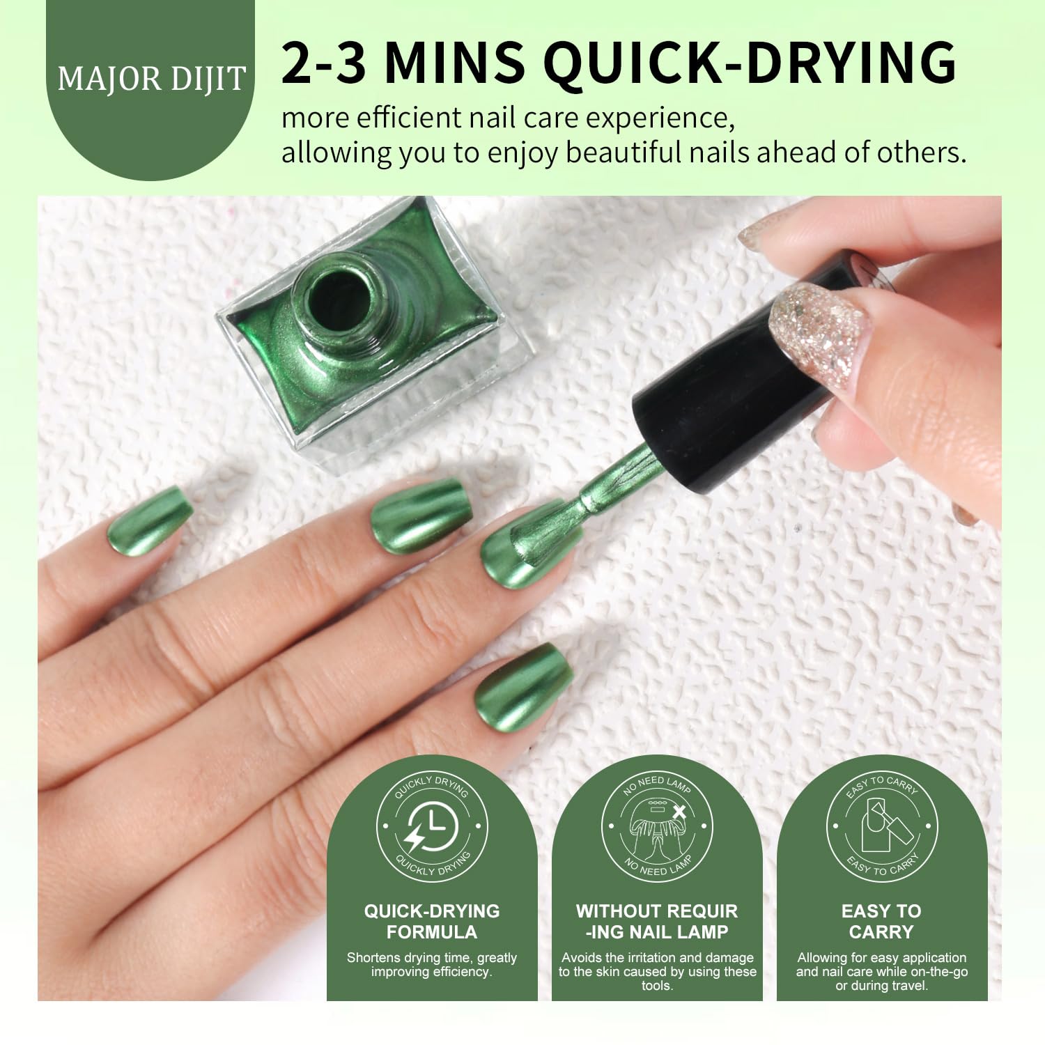 DouborQ 12 Color 10ml Metallic Holographic Glitter Quick-Dry Nail Polish Set - Image 5
