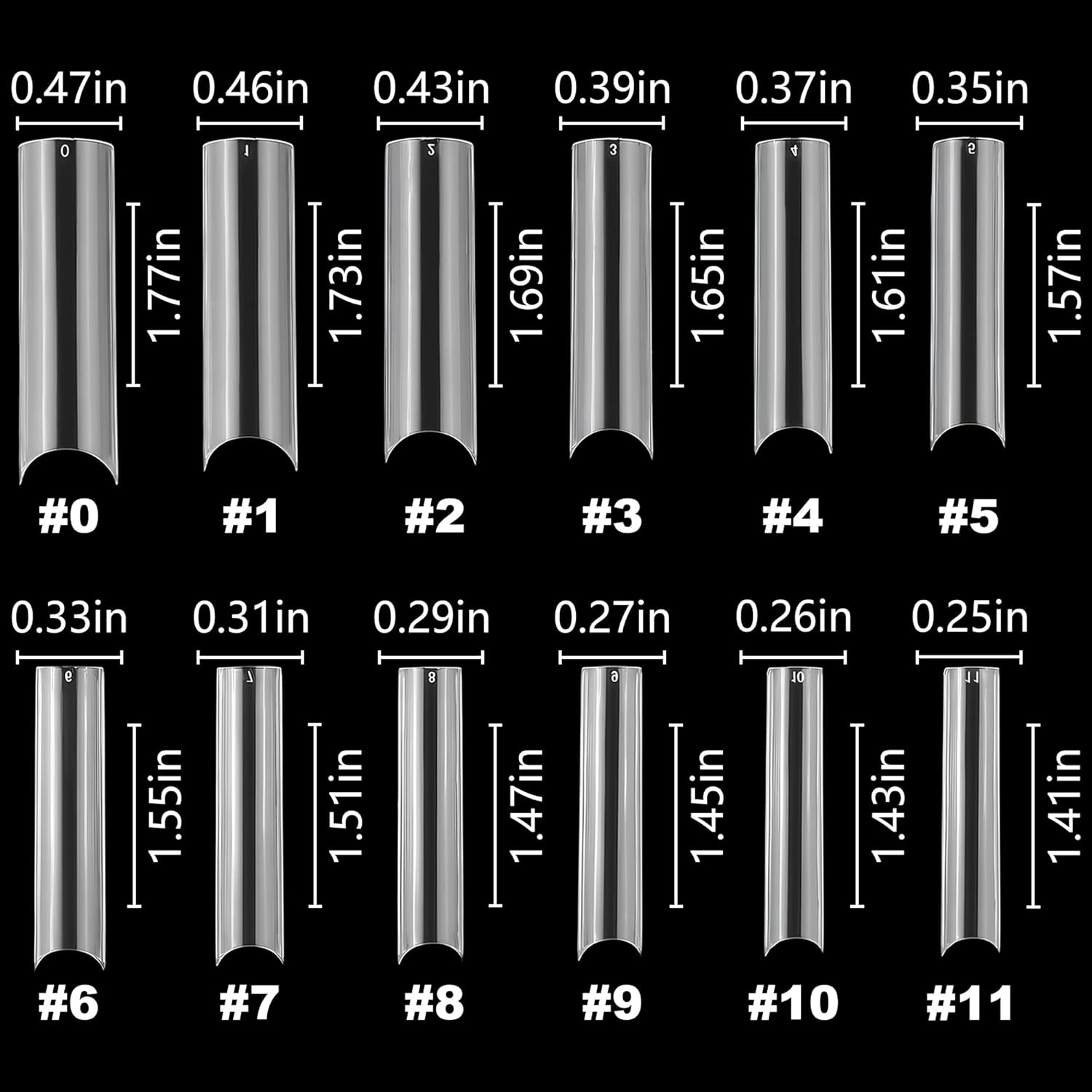 AddFavor 240ct XXL Clear Gel Square Nail Tips for Professional Acrylic Nail Art - Image 4