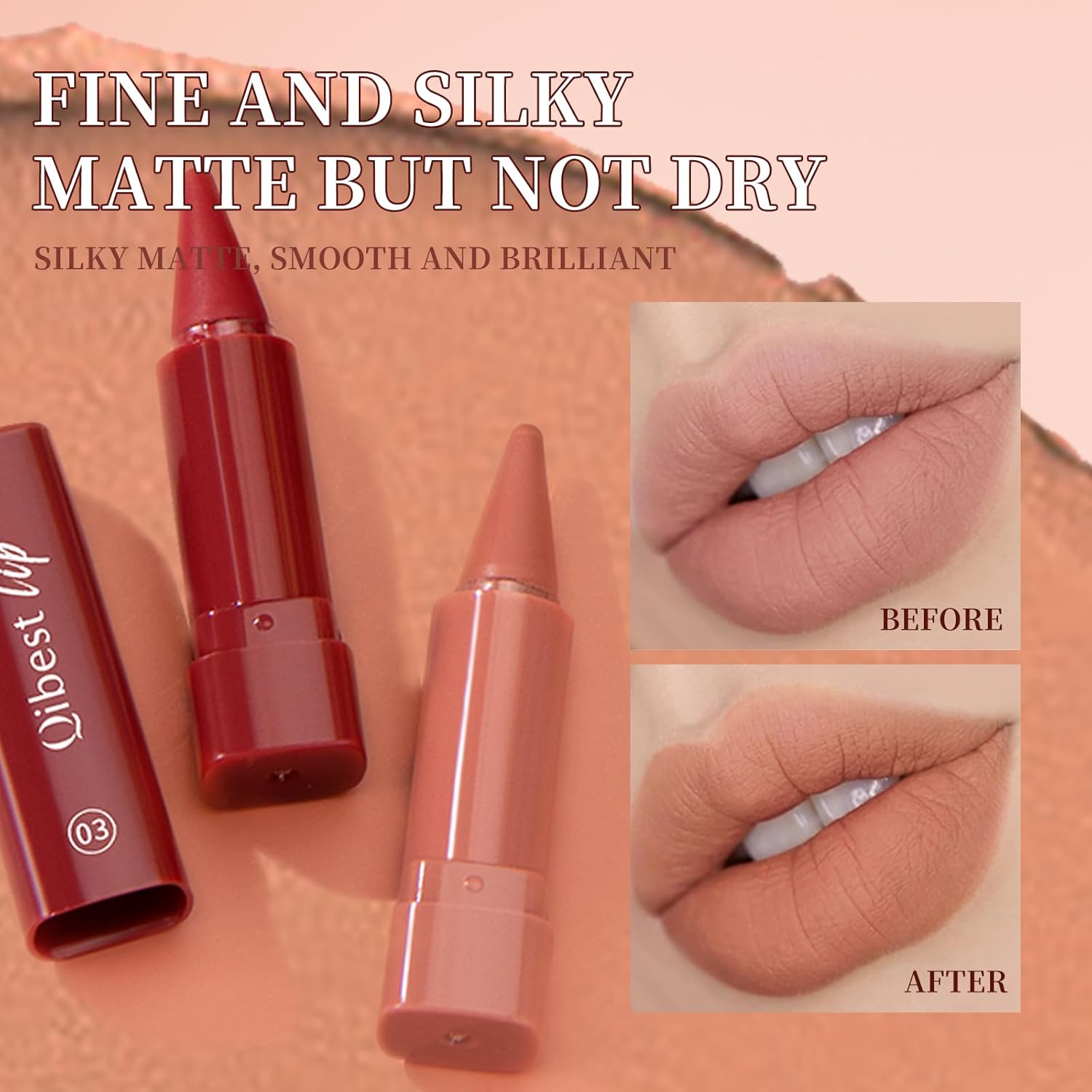 6 Pcs Ombre Lipstick and Brown Lip Liner Set Waterproof Long-Lasting Matte Finish - Image 7