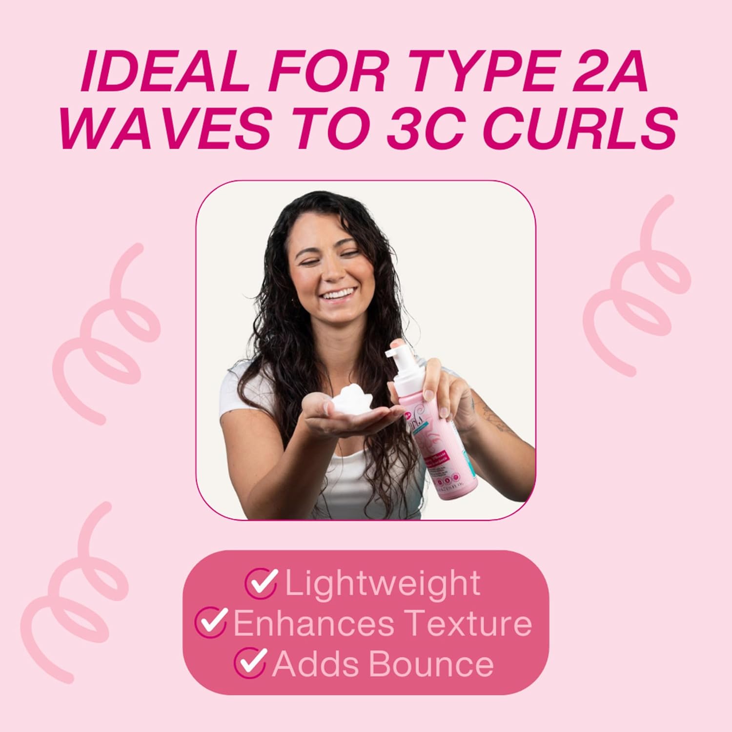 Dippity Do Girls with Curls Lightweight 200mL Curl Enhancing Mousse 2-Pack Hibiscus Olive Oil - Image 4