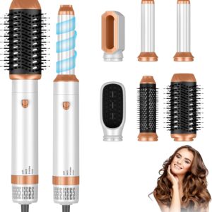 Hair Dryer Brush,6 in 1 Professional Hot Air Styler,Powerful Air Curling Wrap Styler,Negative Ionic Hair Dryer Fast Drying, Multi Hair Stylerfor Curling Volumizing Straightening Styling