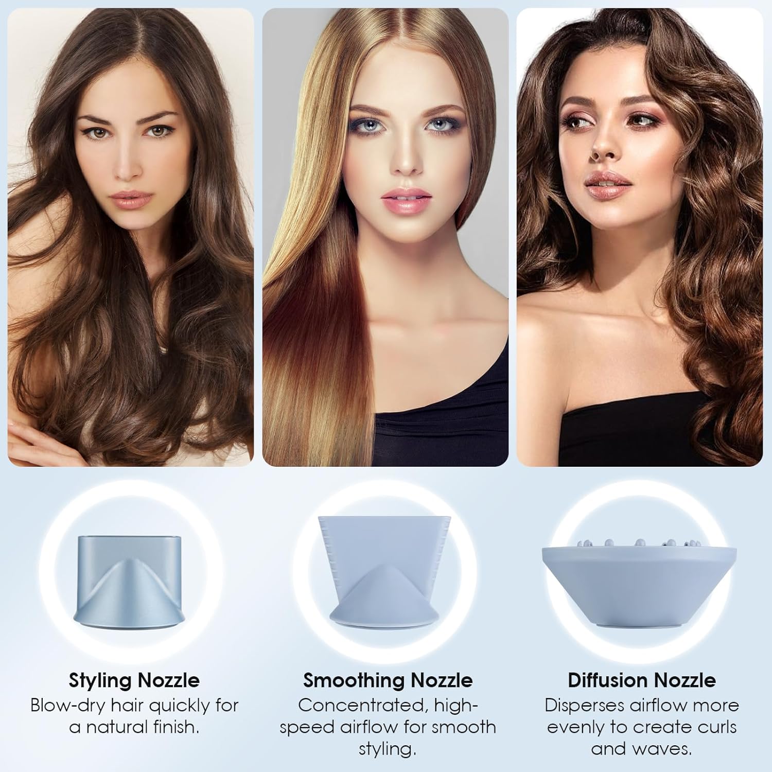 YASHE 1500W Quiet Ionic Hair Dryer with Diffuser and 4 Heat Settings - Image 6