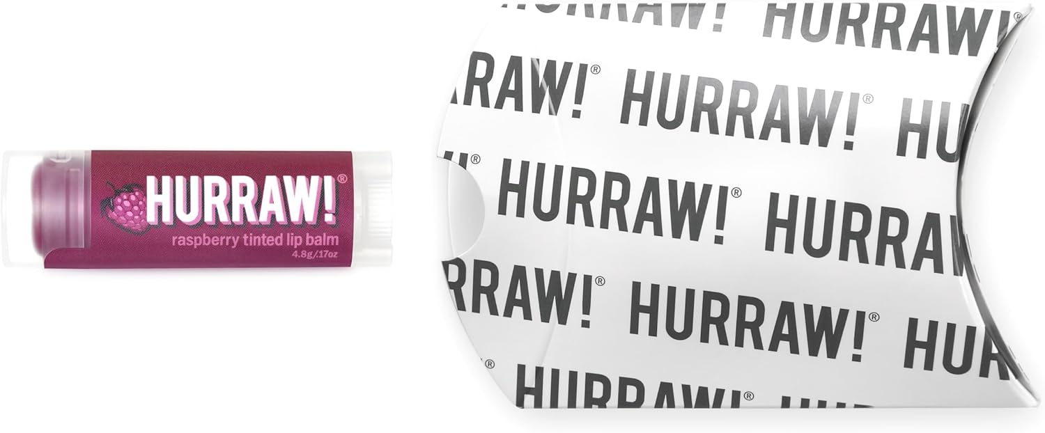Hurraw Organic Vegan Raspberry Tinted Lip Balm 0.15 oz Sheer Berry Tint - Image 2