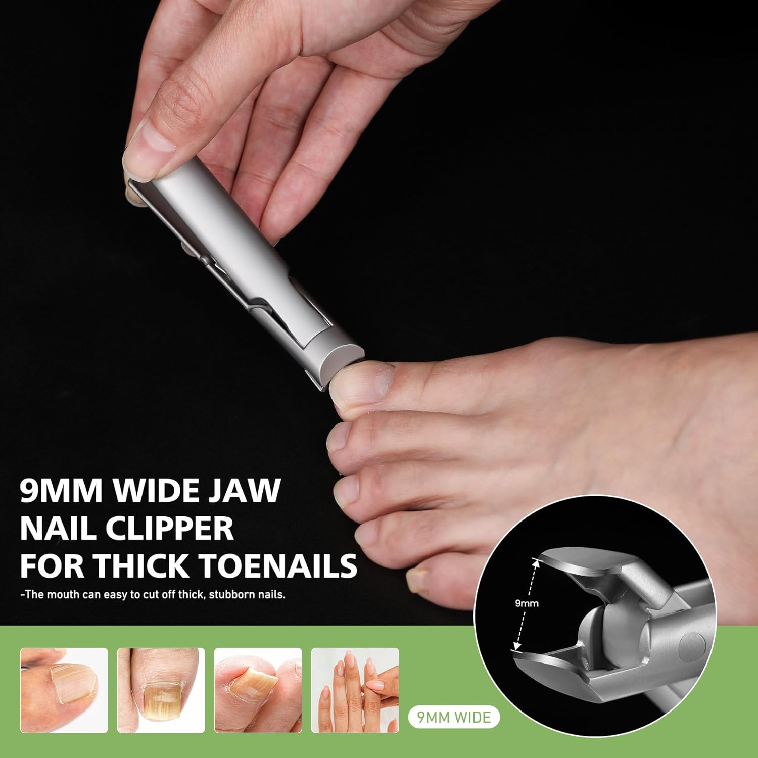 BALUCA Extra Large 9mm Wide Jaw Curved Toenail Clippers with Catcher for Thick Nails - New - Image 2