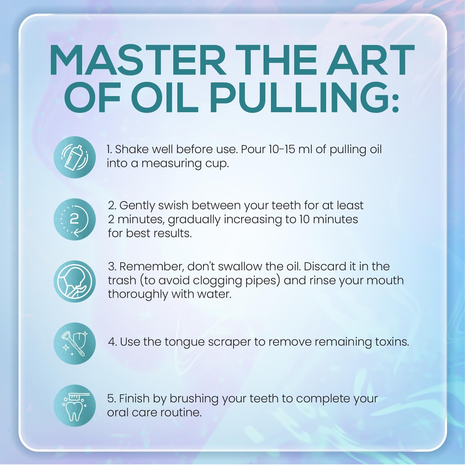 Venus Visage Peppermint Coconut Oil Pulling Oral Rinse 8 fl oz with Tongue Scraper - Image 7