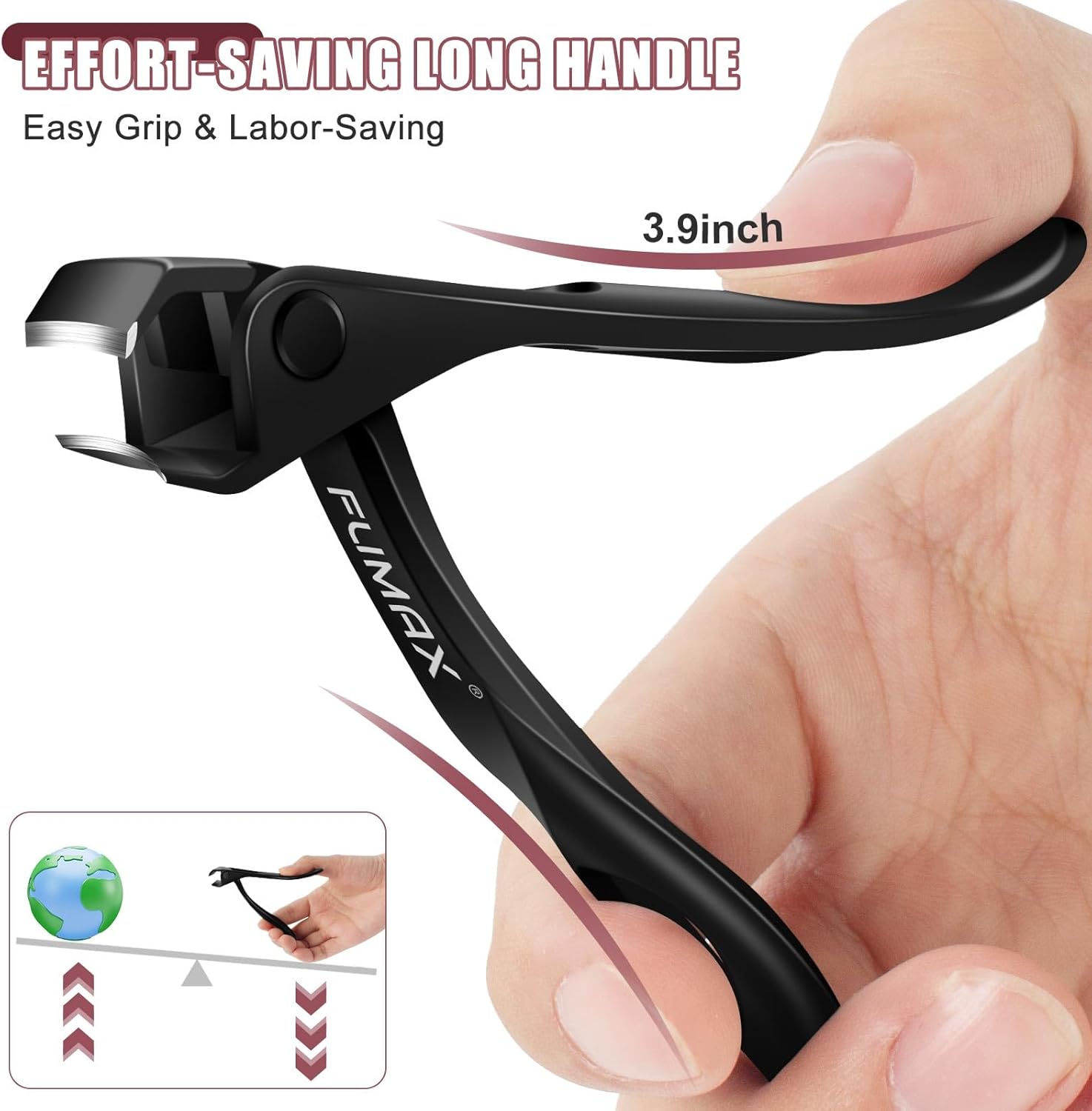 Heavy Duty Large Toenail Clippers for Seniors with Catcher - Sharp Angled Blades for Thick Nails - Image 4