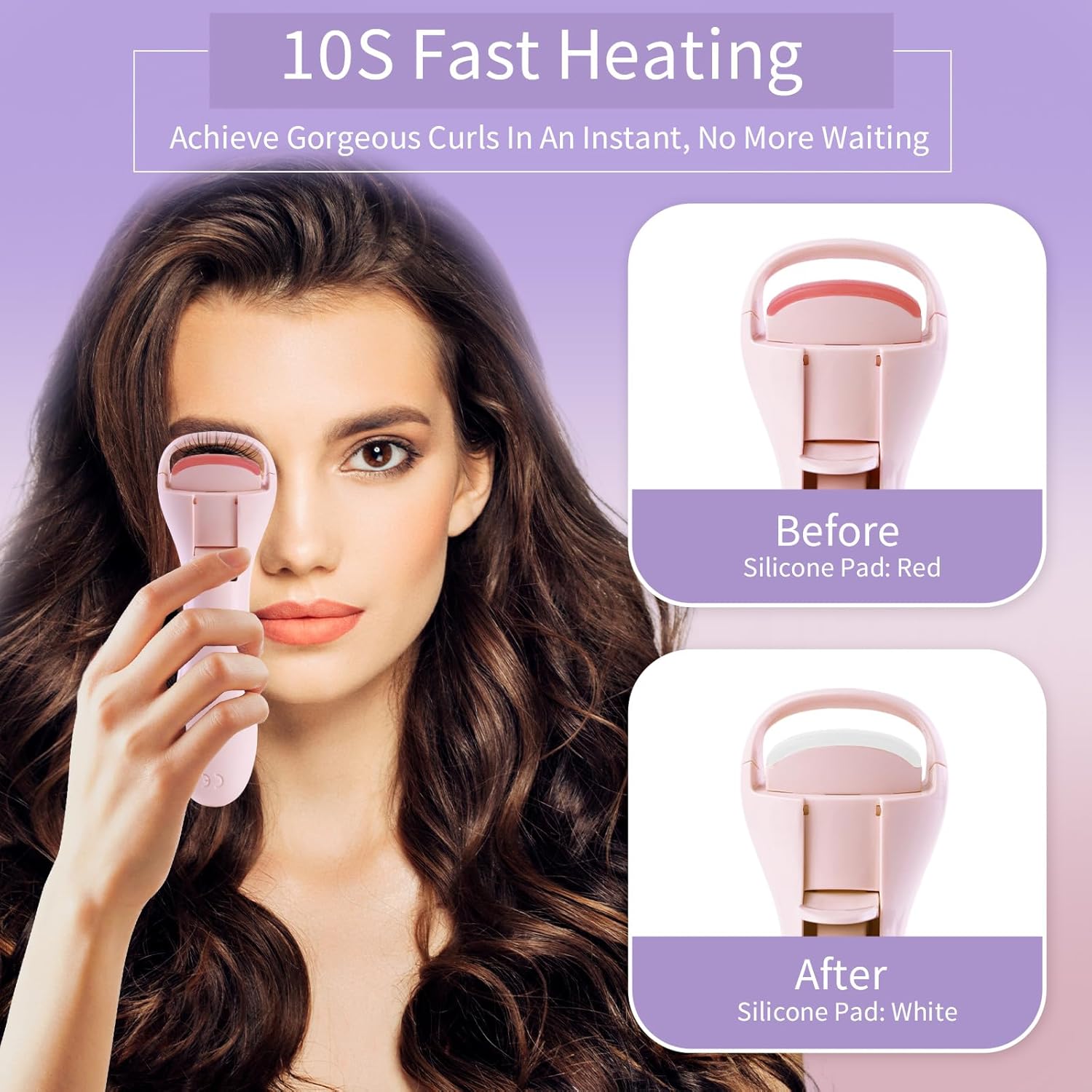 Electric Heated Eyelash Curler with Dual-Arc and 3 Temperatures for Beautiful Lashes - Image 4